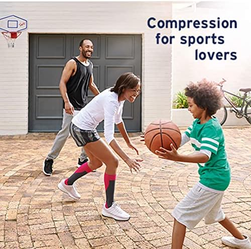 JOBST 7528902 Sport Compression Sock, Knee High, 15-20mmHg, White/Grey, Large