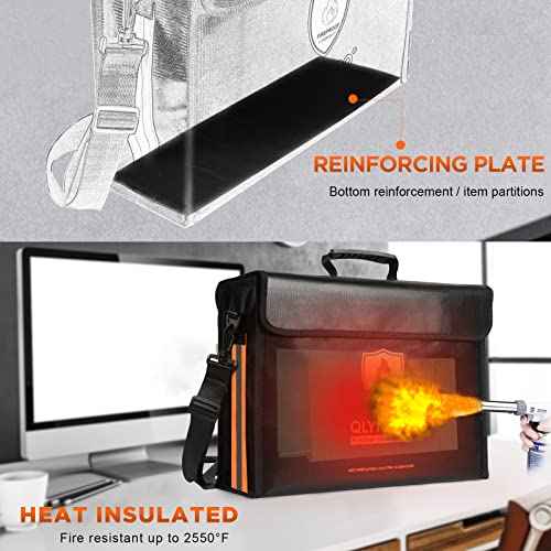 Waterproof Fireproof Document Bag with Lock - Important Document Holder, 17 x 12 x 5.5" Large Fireproof Box for Documents