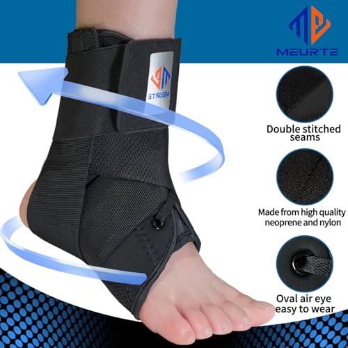 Ankle Brace for Women Men - Lace Up Adjustable Breathable Support, Ankle Support Brace and Stabilizer ankle brace for sprained ankle for Sprained Ankle Injury Recovery, Running, Basketball, Volleyball, Soccer (Large)