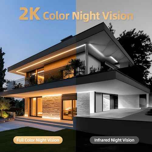 Solar Security Cameras Wireless Outdoor 2K Battery Powered AI Motion Detection 2-Way Talk Color Night Vision WiFi Waterproof SD/Cloud Storage Non-Stop Solar Panel Camera Outdoor Wireless