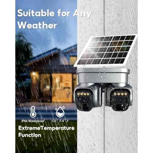 No WiFi Security Camera,4G LTE Cellular Security Camera Outdoor with Dual Lens 360¡Æ View, 2K Color Solar Cellular Cam Night Vision,PIR Motion Sensor,2 Way Talk,IP66 Waterproof, Built in SIM,Black