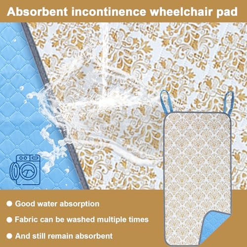 Waterproof Highly Absorbent Incontinence Wheelchair Pads for Elderly (White-Yellow)