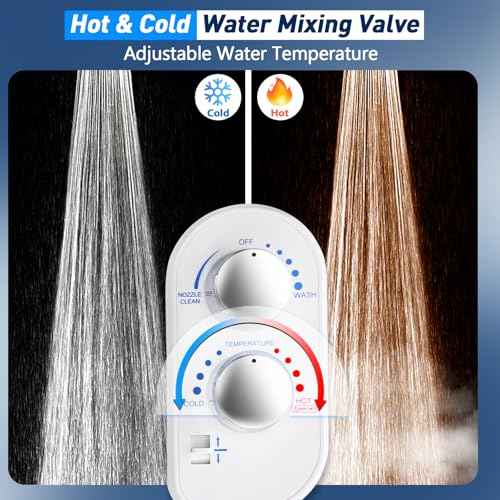 Bidet Attachment for Toilet Warm Water, Hot and Cold & Pressure Adjustable, Dual Nozzle, Self-Cleaning, Non-Electric Heated Ultra-Slim Toilet Bidet, Rear and Female Wash (White)