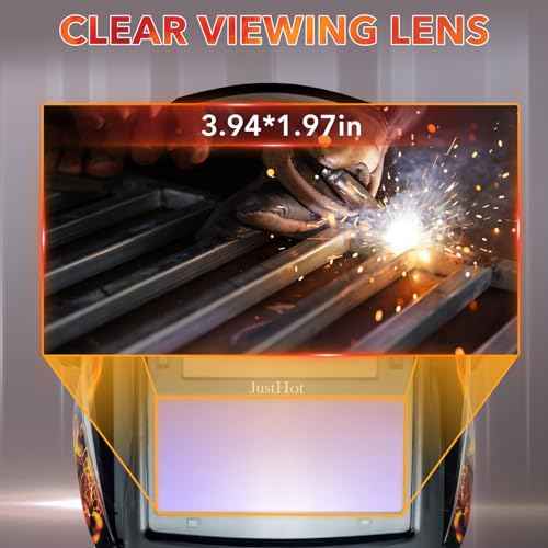 Welding Helmet Auto Darkening Welding Hood True Color Solar Powered Welding Mask 1/1/1/1 Optical Clarity Weld Helmet Wide Shade 5-9/9-13 with 4 Arc Sensor Welding Helmets for Men (JH-BJ05)
