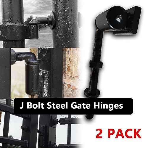 2 Pack Steel J-Bolt Hinge for Doors Gates,Heavy-Duty Welded Hinge,Heavy-Duty Driveway Gates for Welding on Larger Iron or Steel Gates (20mm)