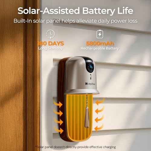 Doorbell Camera Wireless Video Doorbell with Chime, AI Motion Detection Doorbells with 2.4/ 5Ghz WiFi,Solar Assist Battery, HDR Night Vision,Long Distance 2-Way Talk, Local/AWS Cloud Storage