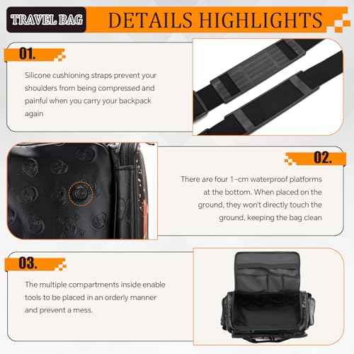 PRO Large Capacity Barber Bag - Multi-Pocket Salon Organizer with Protective Lining, Thermal Pockets & Scissor Holder, Waterproof PU Leather for Hair Stylists & Personal Grooming (Black)
