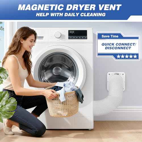 Magnetic Dryer Vent Connector, Airtight Seal Dryer Vent Coupling Kit with 4" 3.3ft Duct, Easy to Clean