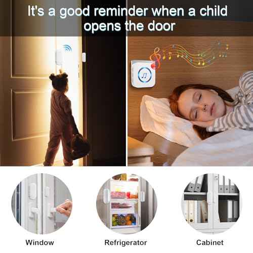 SanJie Door Chime, Wireless Door Chimes When Door Open Entry for Business/Home/Office/Store (500ft Range 26 Chimes Adjustable Volume)