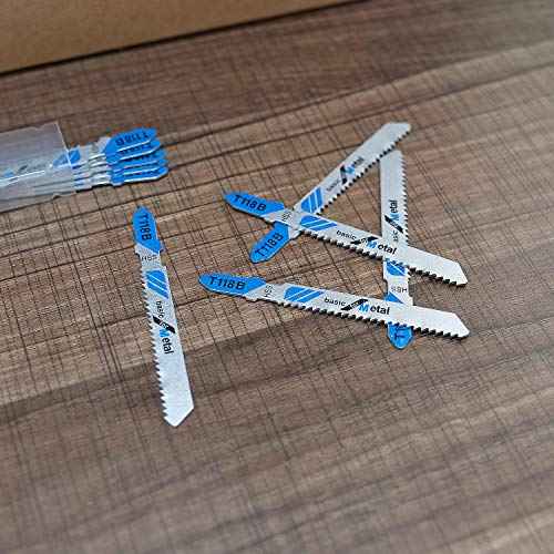 TAROSE 10-Piece T118B 3 Inch 12 TPI Assorted T-Shank Jig Saw Blades Set for Cutting Metal