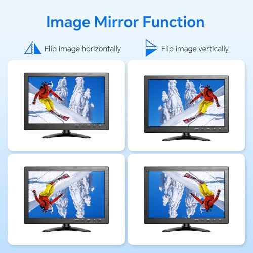 Eyoyo 10.1 inch Security Monitor 1366x768 Resolution, Small HDMI Monitor Supporting HDMI VGA AV BNC USB Input, Small Screen with Built-in Speakers for PC CCTV Camera NVR(EM101AD)