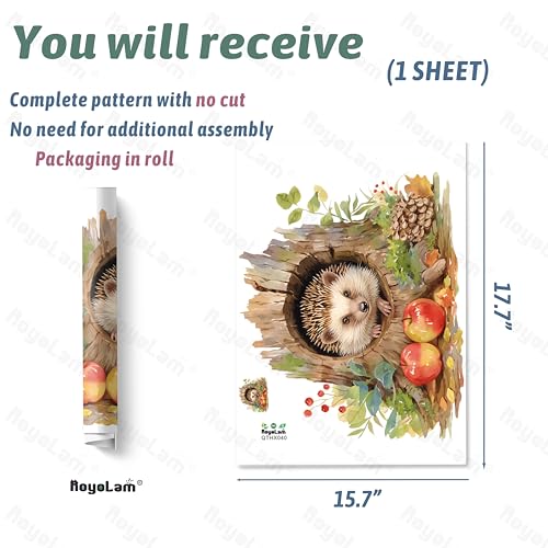 Cute Hedgehog in Tree Hole Wall Decal Nursery Animal Wall Sticker Removable Peel and Stick Wall Art Decor for Kid Baby Classroom Preschool Living Room Playroom Bedroom School