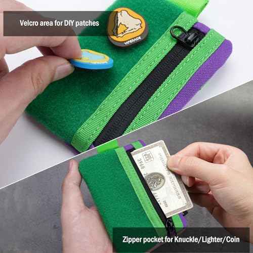 VIPERADE VE15 Small EDC Pouch, Pocket Organizer, EDC Pocket Pouch with DIY Patches Area, EDC Pocket Organizer Wallet for Cards, Small Tool Pouch for EDC Gears