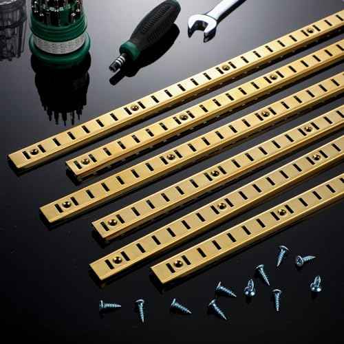 6 Pcs 36 Inch Shelf Pilaster metal Mortise Mount Pilaster Strip Adjustable Shelf Standards for Wall Shelving System Closet Organization Storage (Brass)