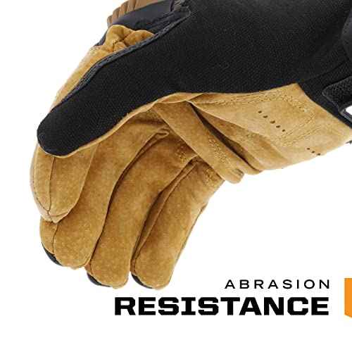 Mechanix Wear M-Pact Leather Gloves - Leather Impact-Resistant Work Gloves for Hand Support - Breathable Design - Shock Absorbing - Machine Washable - Brown/Black - Large