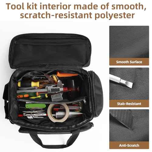14-Inch Tool Bag for Men,300D Nylon Tool Bag with Multiple Pockets for Organizing Accessories,Heavy-Duty Tool Bags for Men with Thick and Durable Bottom
