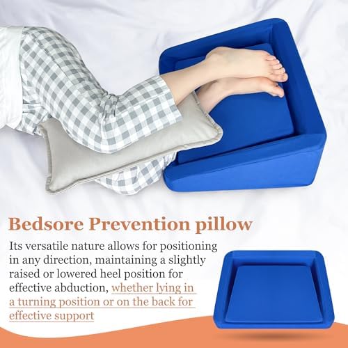 Heel Protectors for Bed Sore Pressure Relief Pillow Heel Elevation Foam Cushion Foot Ulcer Treatment Wedge Heel Offloading Support for Bedridden Patient Ankle Sleeping Positioning