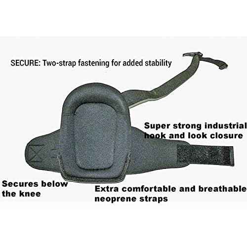 CLC Custom Leathercraft 345 Professional Kneepads, Supportive Gel Cushion, Breathable Neoprene Straps, Over Sized Caps for More Coverage, Ideal for Gardening, Flooring, Cleaning and Construction , Black