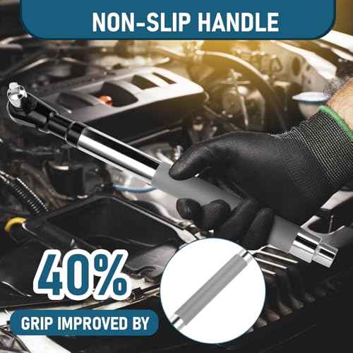1/2 Inch Drive Impact Offset Wrench Set with 4 Socket Adapters, Universal Tool for Tight Spaces, Impact Ready Bar for Electric Ratchet Wrench, Compatible with Torque and Drill Use