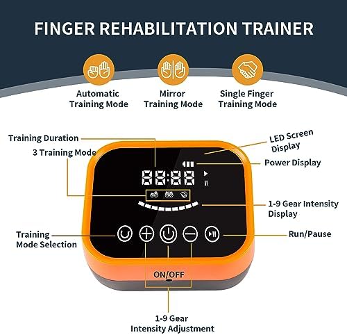 Rehabilitation Robot Gloves Equipment for Stroke Recovery, Hand Strength Exercise, and Adaptive Training Hemiplegic with USB Chargeable Orange (M Size,Right Hand)