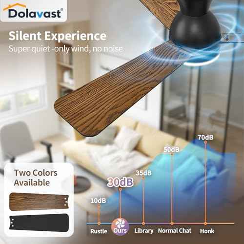 Ceiling Fans with Lights and Remote, 42 Inch Ceiling Fan with Light, Low Profile, Reversible, Dimmable LED, Flush Mount, Quiet, DC Motor, Black Ceiling Fan for Bedroom, Kitchen, Dining Room