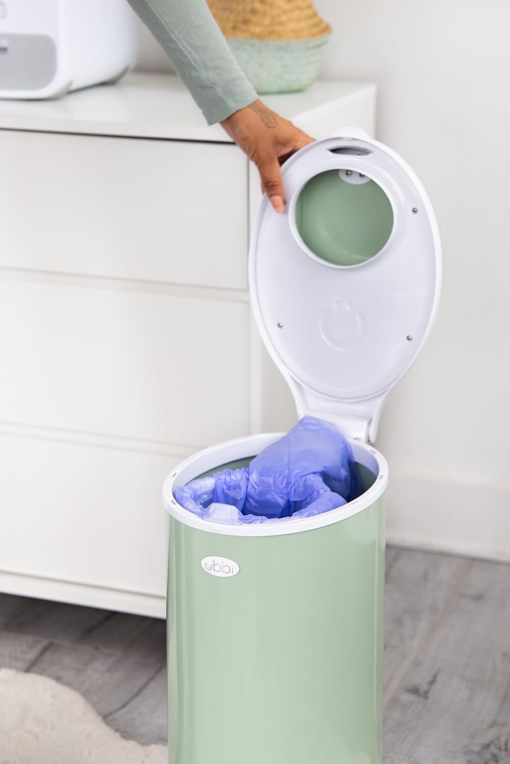 Ubbi Diaper Pail Plastic Bags, Disposable Baby Waste Bags, 3 Pack, 75 Count, 13-Gallon Bags