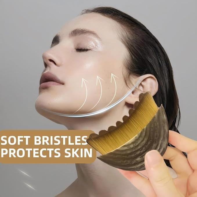 2026 Updated Lymphatic Contour Face Brush, Face Brush for Lymphatic Massage with Durable Soft Bristles, Facial Cleansing Brush for Sculpting&Anti-Puffiness