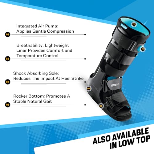 Ossur Formfit Walker Boot with Air - Medical Grade Immobilization for Strains, Sprains & Stable Fractures | Pneumatic Technology to Reduce Pain & Swelling | Breathable Material (High Top, Small)