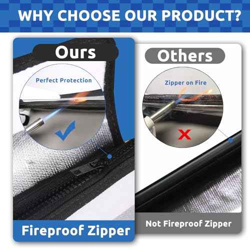 Upgraded Fireproof Document Bag - with 6200¡ÆF Heat Insulated, Fireproof Money Bag for Cashwith Fireproof Zipper, 9 Layers of Functional Materials, Water Fire Proof Bag Fireproof Bag (Silver, 13"x11")