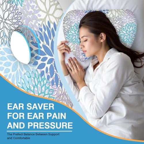 Ear Piercing Pillow for Side Sleepers Pillows with Holes for Ear Pain,Donut Pillow for Ear Side Sleeping Pillow for Adults CNH Ear Pain Relief Pressure Sores Ear Pillow with Hole in Center