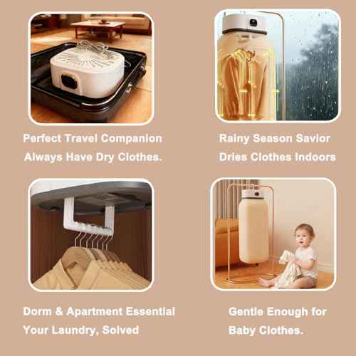 Portable Clothes Dryer,Mini Laundry Dryers,Small Compact Foldable Dryer with Adjustable Timer and for Apartment, RV,Travel,Home,School