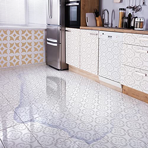 9 Pieces Floor Painting Stencils Large Tile Stencils Wall Drawing Pattern Templates Floor Stencils Kit in 9 Styles for Painting Linoleum Floor Wall Wood Tiles Cement Decor (Simple Style,8 x 8 Inch)
