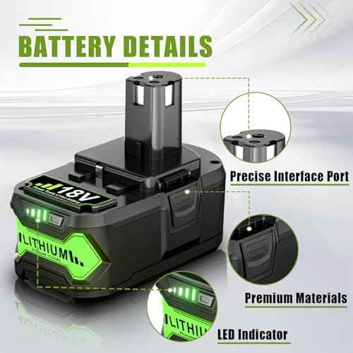 Upgraded 8.0Ah 2Packs P108 18V Battery Compatible with Ryobi 18V ONE+ Battery P102 P103 P104 P105 P107 P109 P122 PBP005 PBP004 PBP003 PBP002 RB18L50 BPL1820 Cordless Power Tools with LED Indicator