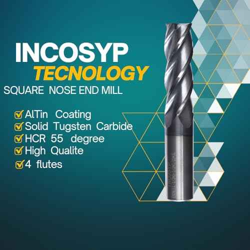 End Mills - 1/2" Carbide End Mill - 4 Flutes AlTiN Coated - 1 1/2" Cutting Length - 3¡± Overall Length - Carbide Tungsten CNC Cutting Tool.