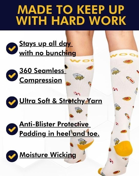 Compression Socks for Women & Men Circulation - 15-20 mmHg Compression Socks - Best Support for Nurses, Running, Athletic
