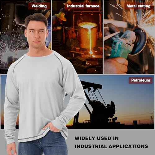 SKSAFETY FR Shirts for Men Long Sleeve, Welding Shirt 6oz Lightweight High Vis Fire Resistant Flame Retardant Shirt CAT2