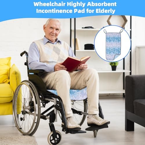 Waterproof Highly Absorbent Incontinence Wheelchair Pads for Elderly, Washable and Reusable wheelchair incontinence pads with Two Loop Handles 35" x 18" for Most Wheel Chair, Wheelchair Accessories