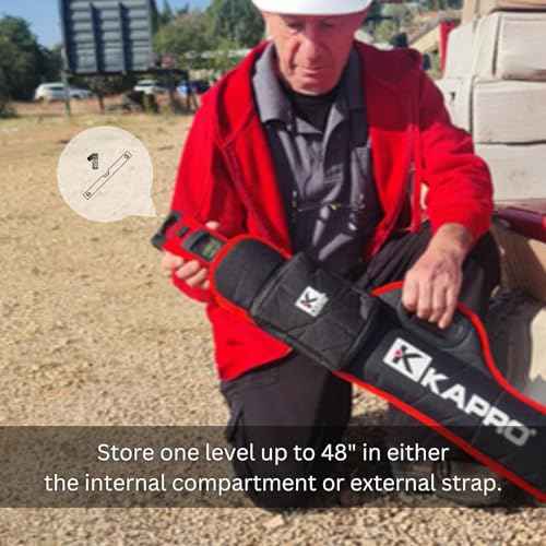 Kapro - CASE-48 Carrying Case - Storage Bag for Levels - Durable Nylon Carry Case - With Plastic Handle and Zippered Accessory Pouch - Fits 48 Inch Levels