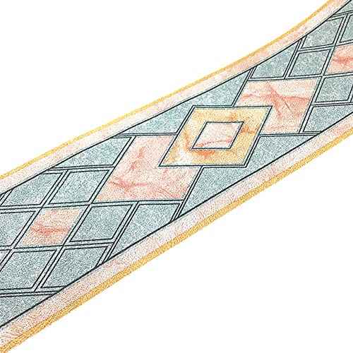 3D Self Adhesive Blue Diamond Waterproof Wallpaper Border Peel and Stick for Bathroom Kitchen Counter Top Tiles Sticker,4 Inch by 16.5 Feet