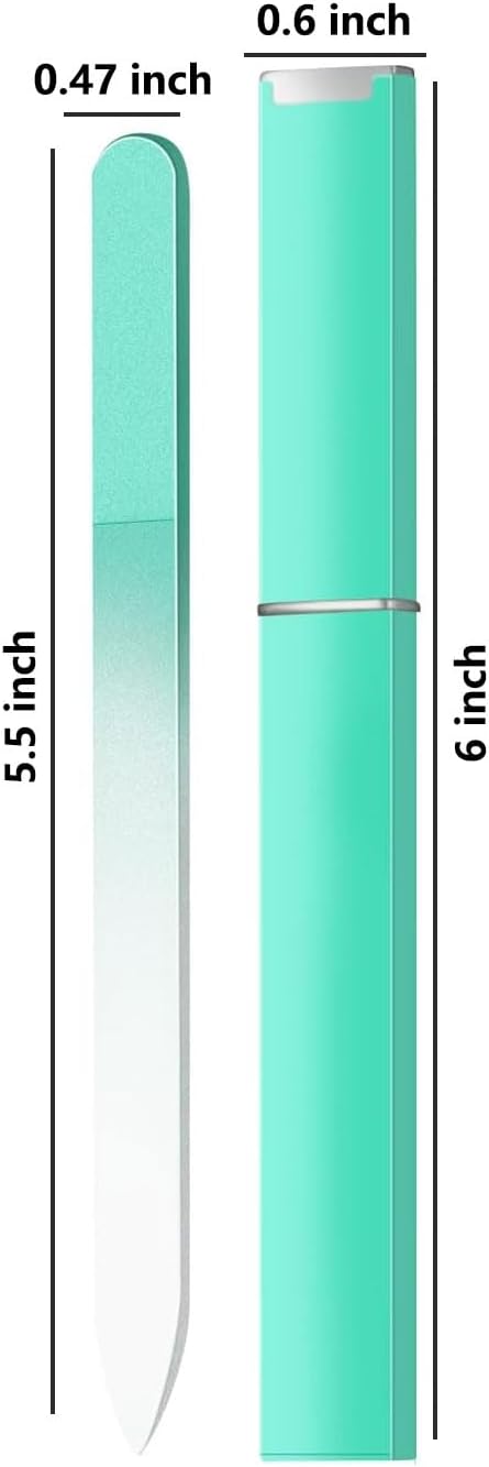 3 Pack Glass Nail Files for Natural Nail Professional Crystal Fingernail Files Double-Sided Etched Gentle Nail Care for Women Adults Pink,Green,Blue