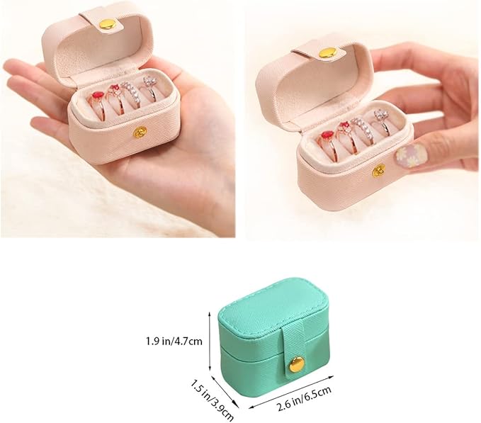 Travel Jewelry Ring Case,Small Jewelry Ring Box,Ring Holder,Mini Jewelry Case Portable Storage Case, for Women Girls, for Travel,Business,Wedding,Bridesmaid Gift(Blue)
