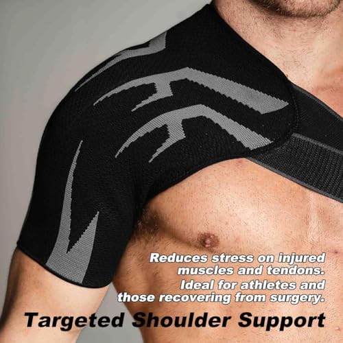 Anaconda Shoulder Brace for Men, Adjustable Compression Support Sleeve, Rotator Cuff Shoulder Brace, Compression Support Pain Relief, Arm Sling Injury and Torn Rotator Cuff for Left or Right Arm(Large