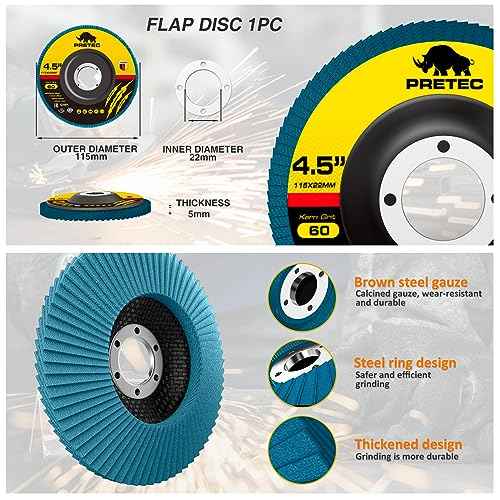 Grinding & Cutting Wheels 4 1/2 inch Set,Angle Grinder Wheel Set,Cut Off Wheels 8 PCS,Grinding Wheel,4.5¡± Flap Discs for Angle Grinder for Cutting Grinding 8+1+1 PC