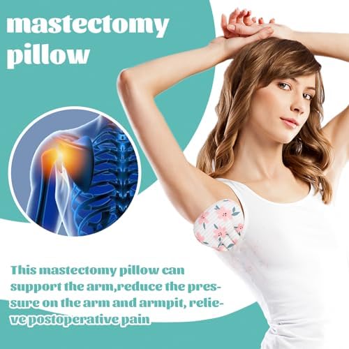 Lymphedema Axilla Pillow Armpit Pain Relief Mastectomy Recovery Supplies, 4PCS Cotton Lumpectomy Mastectomy Pillows Post OP Multicolor Breast Surgery Pillow (Pink Brown)