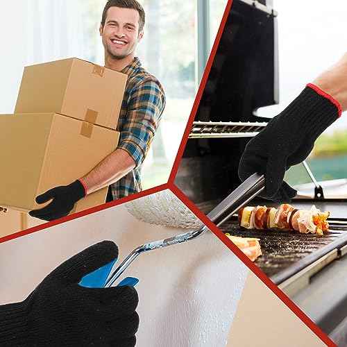 Sintuff 100 Pairs Gloves Cotton Liners for BBQ String Knit Polyester Safety Gloves for Cooking, Grilling