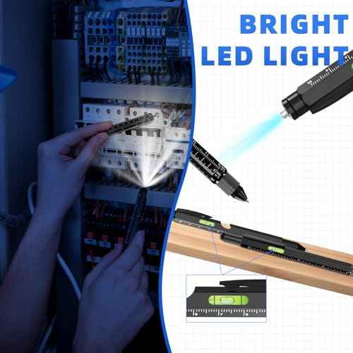 MaxLax 9-in-1 Multi-Tool Pen Gift Set - Father's Day Present with Pliers, Assembly and DisassemblyTools & Bottle Opener, Gifts for Men, Dads & Outdoorsmen - Great for Birthdays (Black+Black)