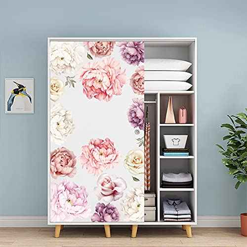 Large Floral Wall Decals, 15 Peonies Flower Set Stickers for Bedroom, Living Room, Nursery, Elegant Floral Decals for Home Decor, Boho Botanical Style