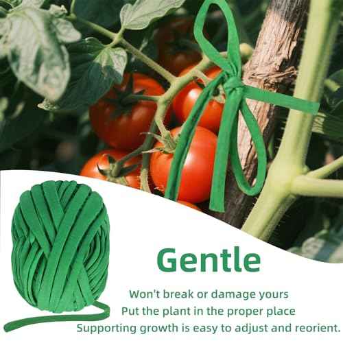 2 Packs Garden Twine, Soft Plants Ties, Green Garden String for Climbing Plants, Vines Plant, Tomatoes, Flowers, Roses Plant Support (98FT/Roll, Total 196FT)