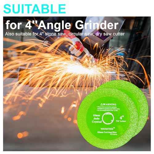 5 pcs Glass Cutting Disc for Angle Grinder, 4" X 7/8¡±Ceramic Tile Cutter Blade, Ultra-Thin Diamond Glass Cutters Tools for Grinding Ceramic,Crystal,Wine Bottle,Tile,Jade.