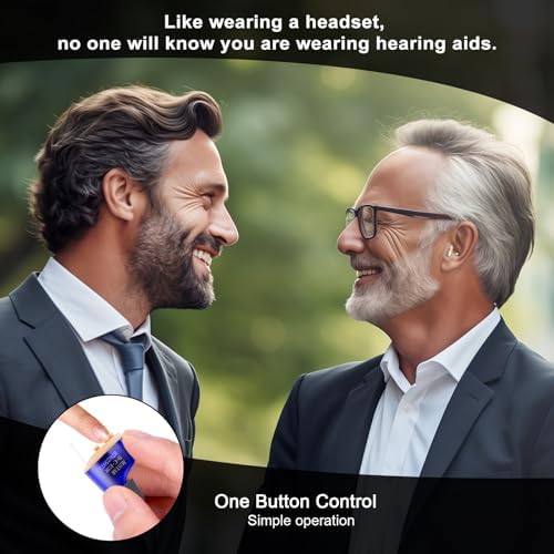 Hearing Aids for Seniors Adults Rechargeable, OTC In-the-Ear Hearing Aid Not Amplifier, Hearing Aides for Men Women Hearing Loss, Invisible Hearing Ear Buds Earbuds, Fathers Mothers Day Gifts